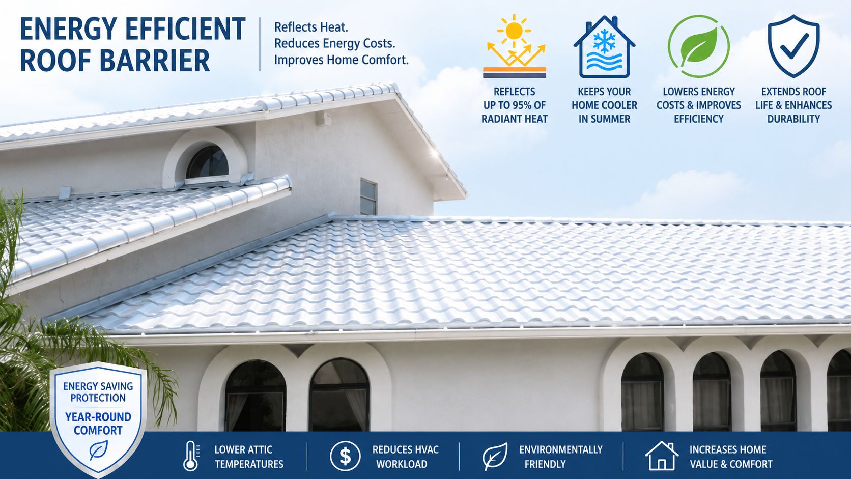 Energy efficient roof barrier