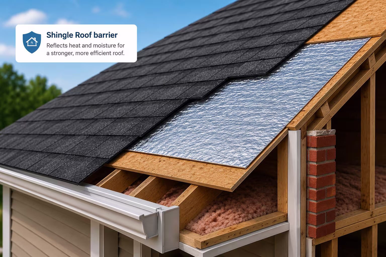 Energy Efficient Roof Barrier Shingle roof barrier
